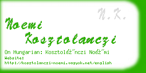 noemi kosztolanczi business card